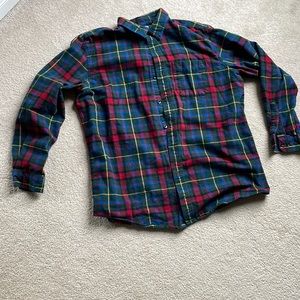 Men’s XL L.L. Bean Scotch Plaid Flannel Shirt, Slightly Fitted